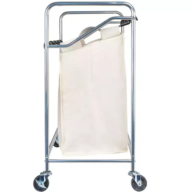 Trieur de linge quadruple robuste, chariot de tri de linge roulant, chariot de tri de linge à 4 sacs avec sacs lavables et amovibles, chromé
