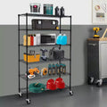BestMassage 6-Tier Adjustable Metal Shelf Wire Shelving Unit Storage with Wheels Space-Saving Organization Solution for Garage Basement