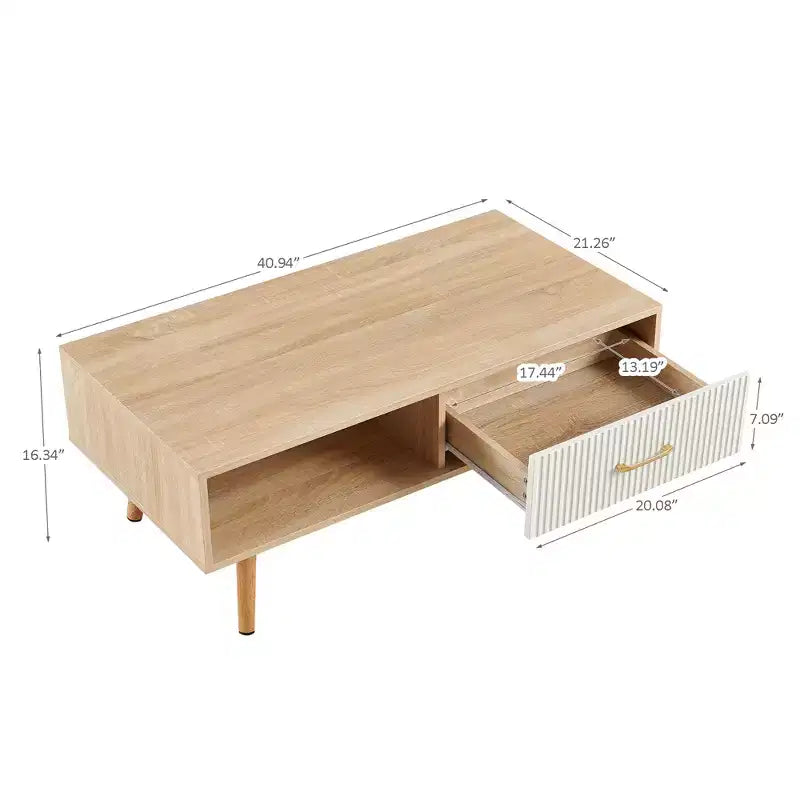 Table basse en bois de pêcher