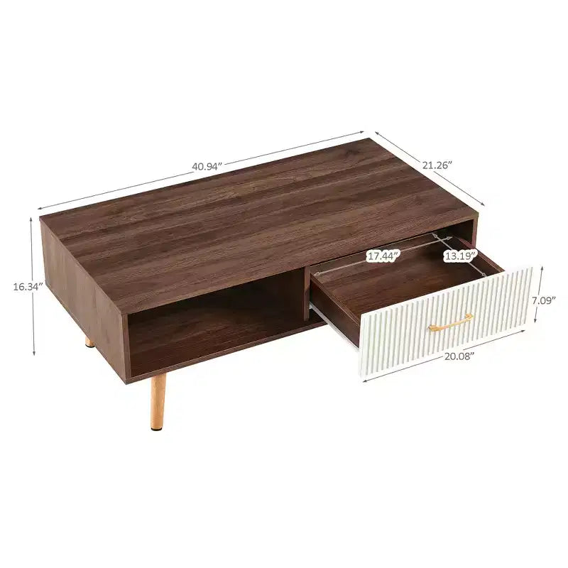 Table basse en bois de pêcher