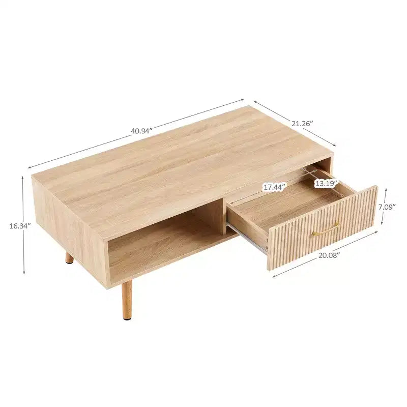 Table basse en bois de pêcher