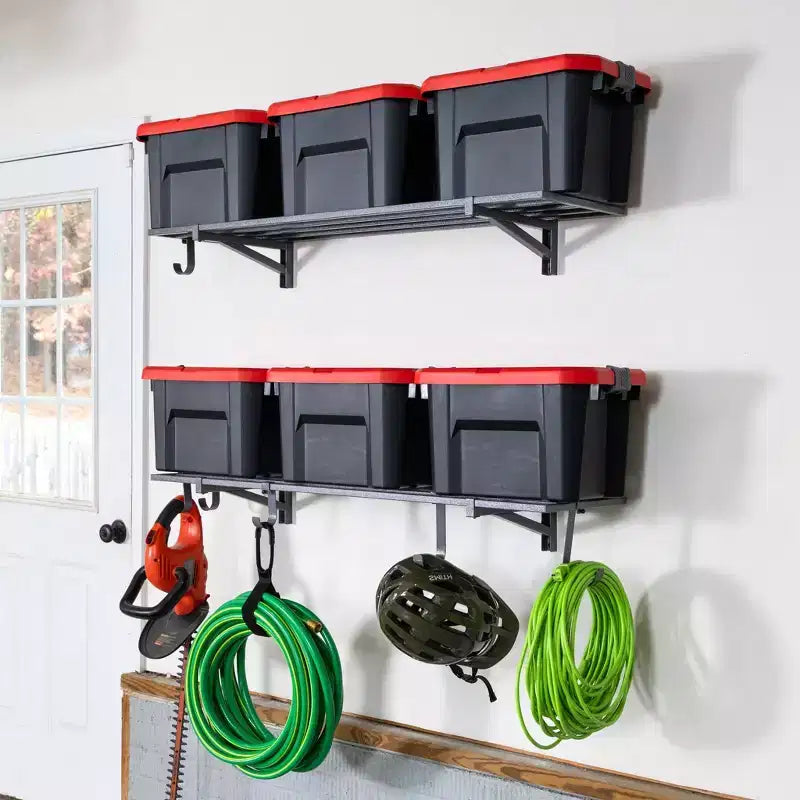 StoreYourBoard 1' x 4' Bristol Garage Wall Mount Shelves | 2-Pack | Gray
