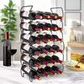 Range-bouteilles classique empilable à six niveaux - Convient pour les bars, caves à vin, sous-sols, armoires, garde-manger, etc. - Peut contenir jusqu'à 24 bouteilles de vin.