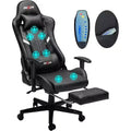 Douxlife Modern 7-Point Massage Ergonomic Gaming Chair with Footrest &amp; Adjustable Armrests Black