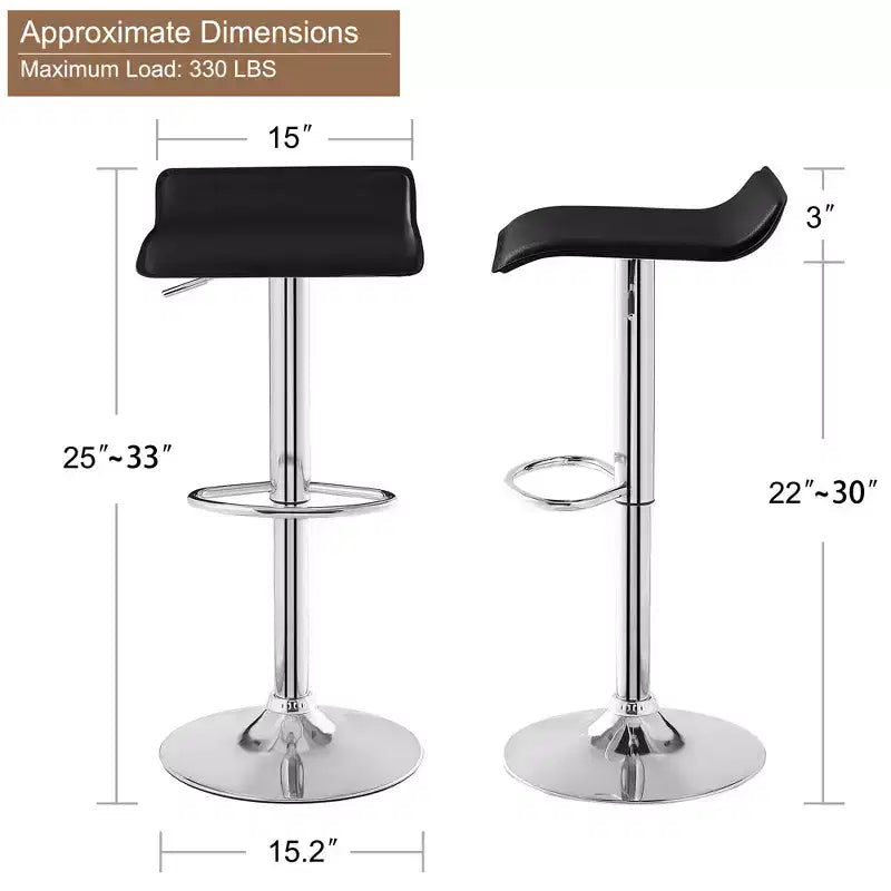 Tabourets de bar avec barre pivotante et hauteur réglable, adaptés aux cuisines/bars/salles à manger/salons.