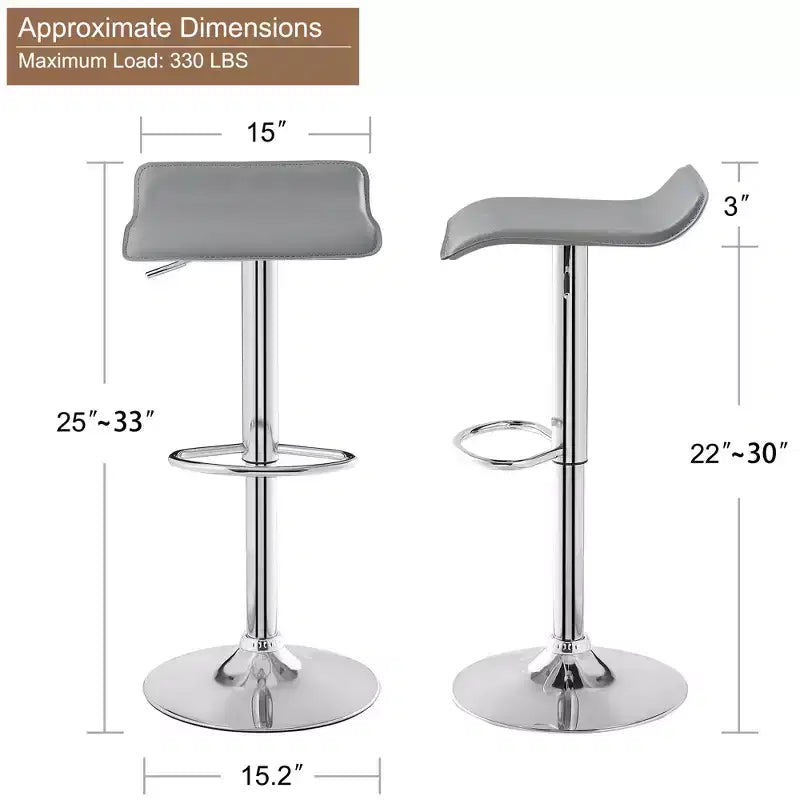 Tabourets de bar avec barre pivotante et hauteur réglable, adaptés aux cuisines/bars/salles à manger/salons.