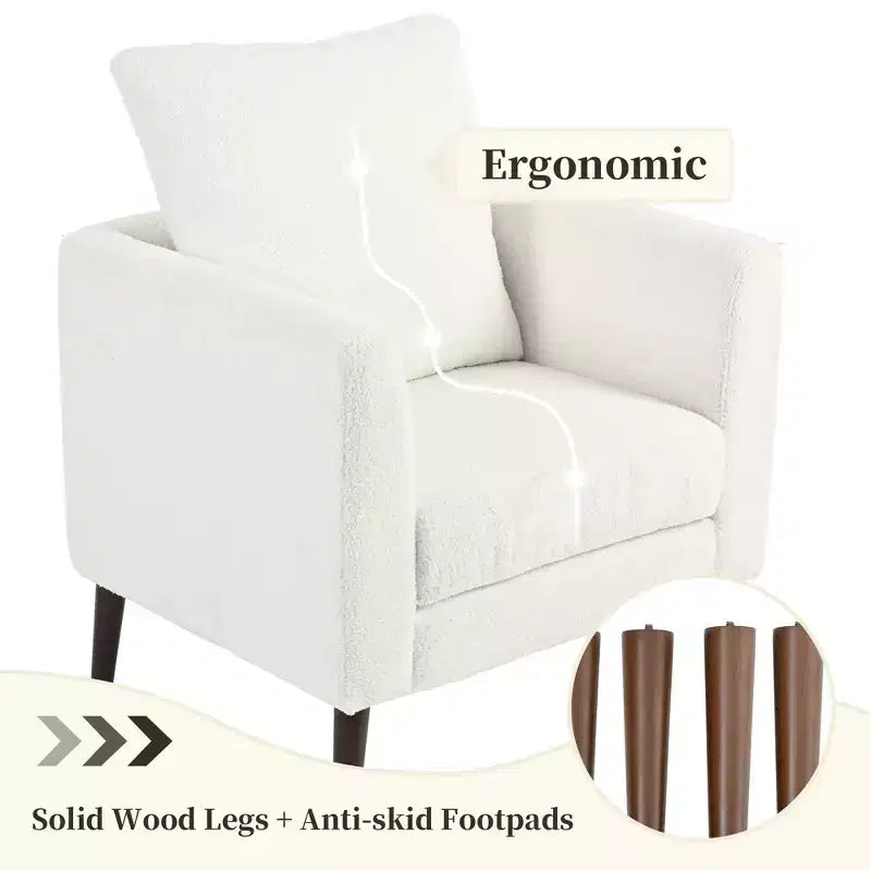 Fauteuil club capitonné, fauteuil baquet avec pieds en bois massif et support lombaire.
