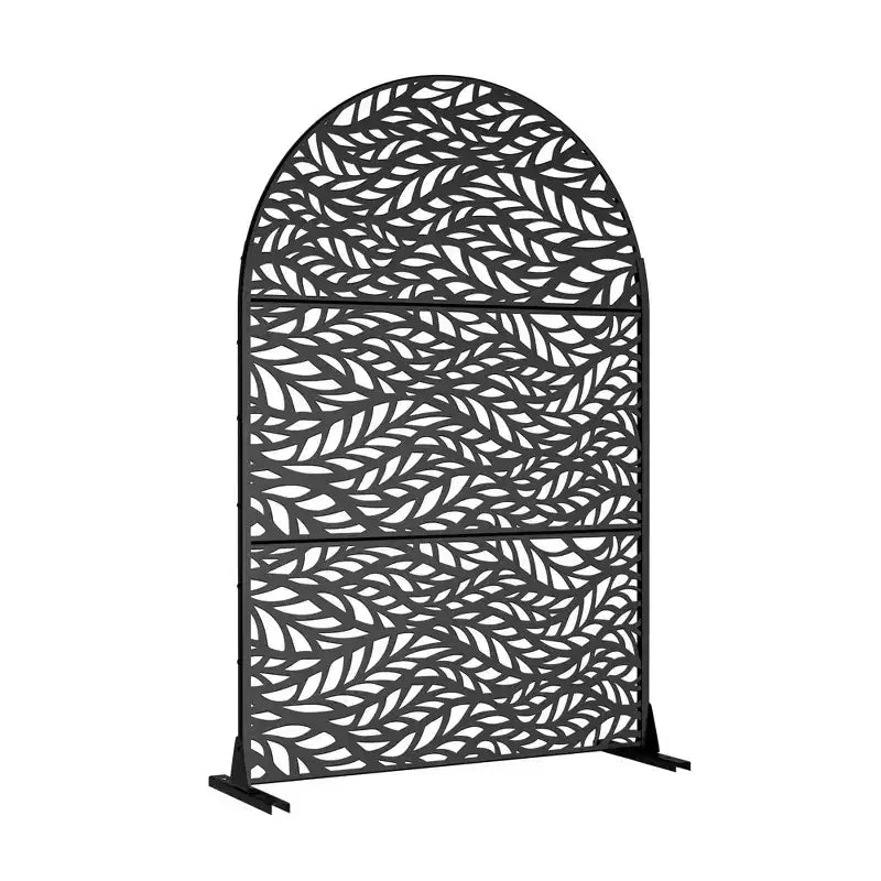 Écran en Acier Galvanisé Noir Arqué 183x120x40cm