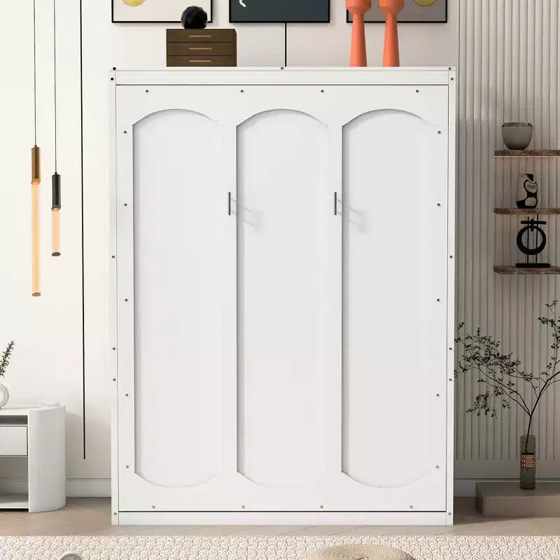 Lit escamotable au design moderne, intégré dans une armoire avec étagères, qualité supérieure