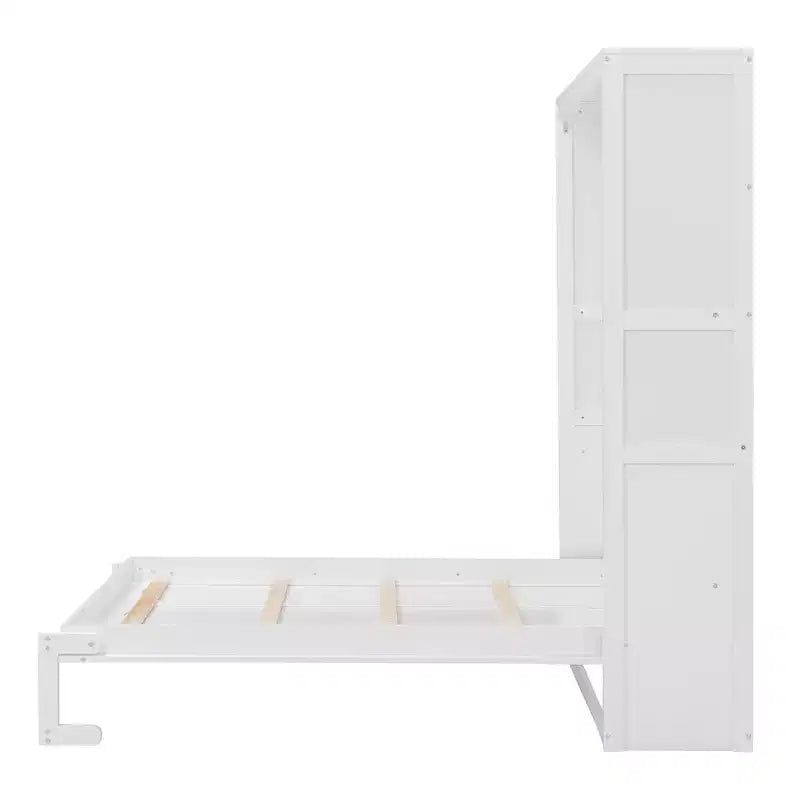 Lit escamotable au design moderne, intégré dans une armoire avec étagères, qualité supérieure