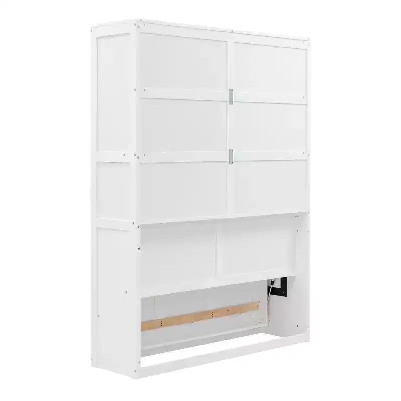 Lit escamotable au design moderne, intégré dans une armoire avec étagères, qualité supérieure