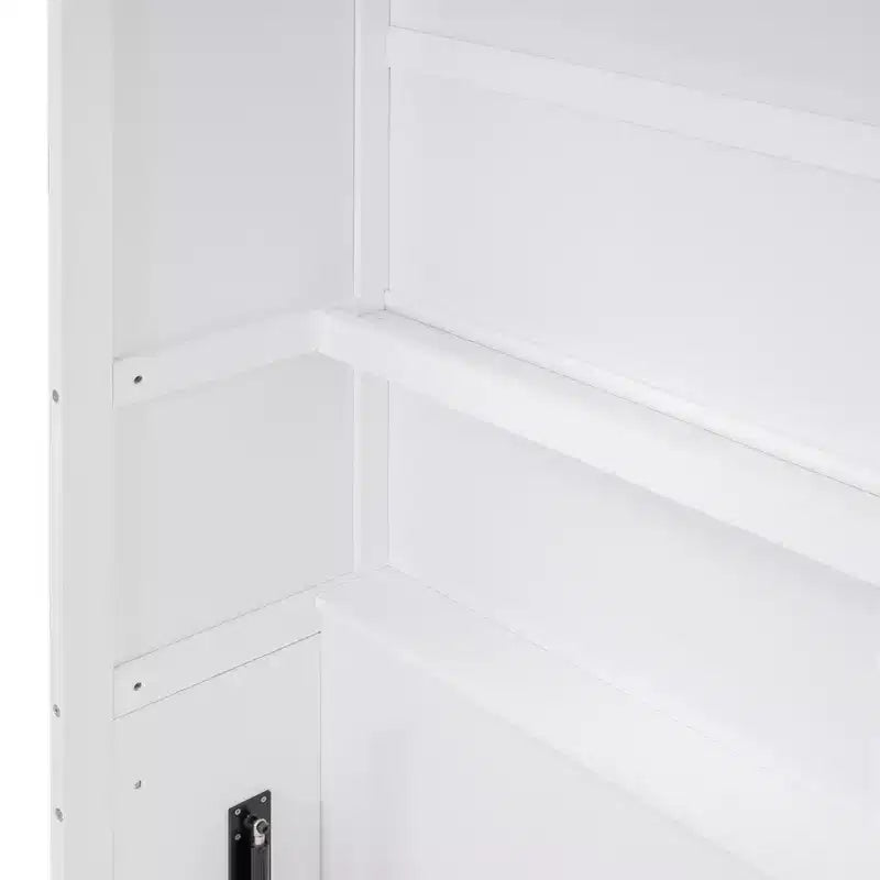 Lit escamotable au design moderne, intégré dans une armoire avec étagères, qualité supérieure