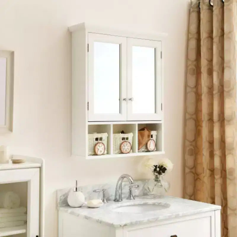 Meuble de rangement pour salle de bain, Armoire de salle de bain avec miroir
