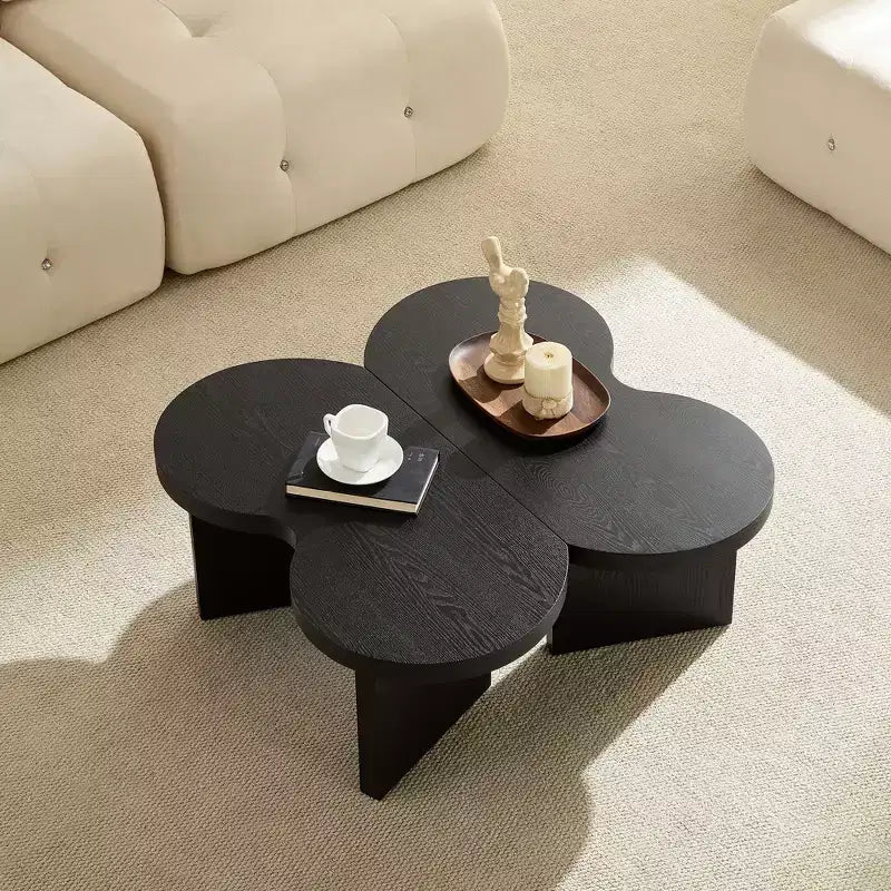 MAYEERTY Butterfly Coffee Table MDF Split into 2 Small Tables Living Room Bedroom