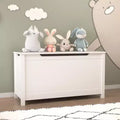 Coffre à jouets en bois pour enfants avec couvercle à charnière de sécurité, pour les 2 ans et plus (blanc)