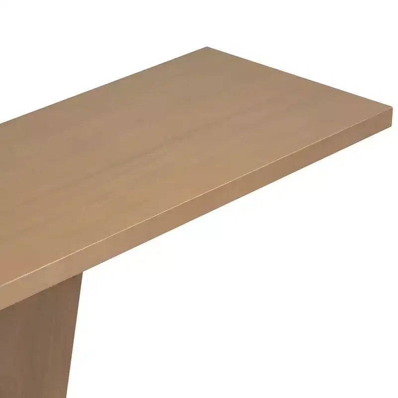 Console d'entrée à base en V, table de couloir décorative, table de canapé étroite, fabriquée en placage de bois naturel, classique et polyatile.