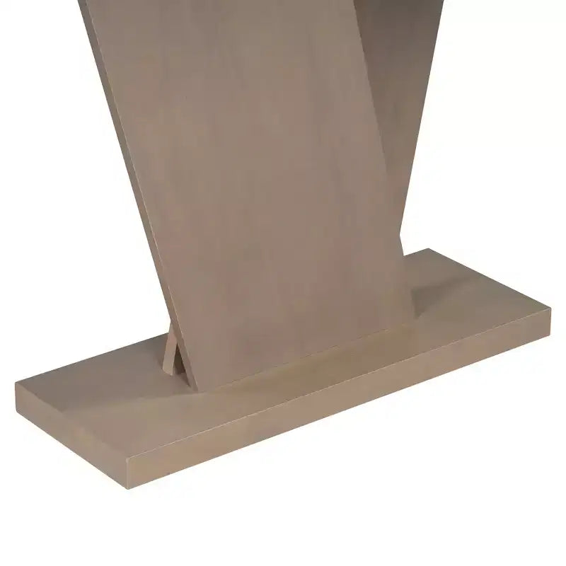 Console d'entrée à base en V, table de couloir décorative, table de canapé étroite, fabriquée en placage de bois naturel, classique et polyatile.