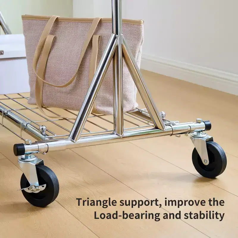 Porte-vêtements roulant robuste, portant à vêtements commercial en fer pliable (cintres portables pour chambre à coucher)