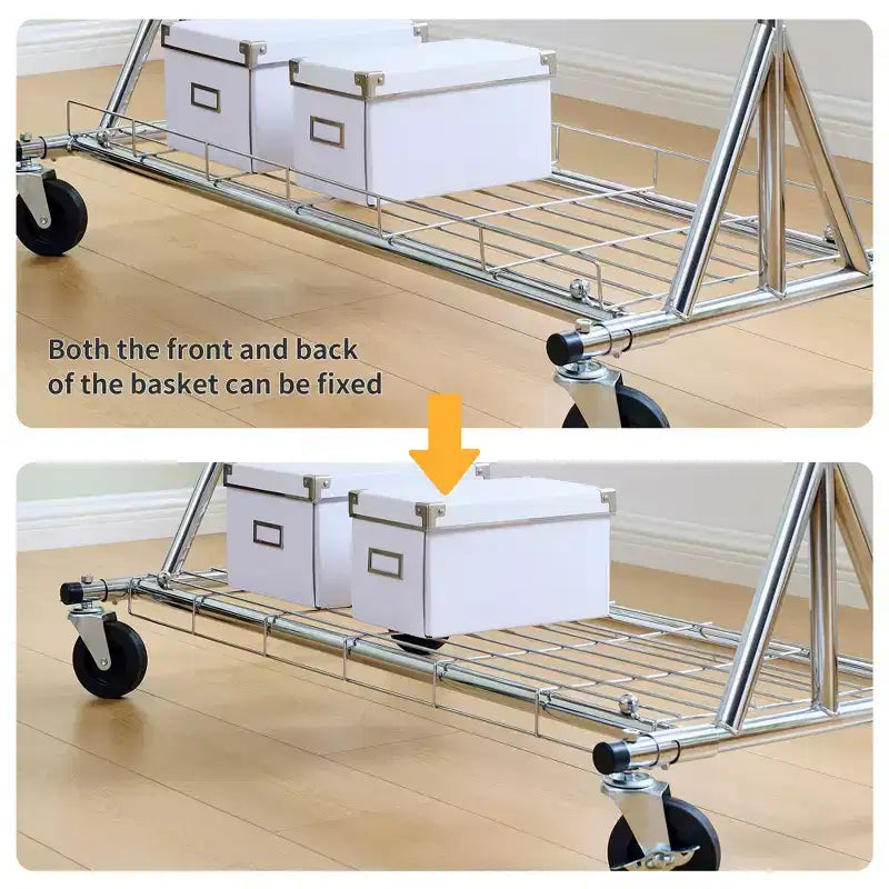 Porte-vêtements roulant robuste, portant à vêtements commercial en fer pliable (cintres portables pour chambre à coucher)