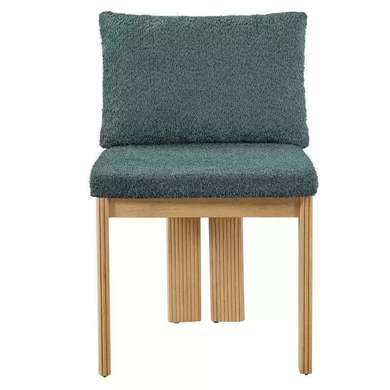 Chaise de salle à manger capitonnée moderne ornée de bois d'hévéa