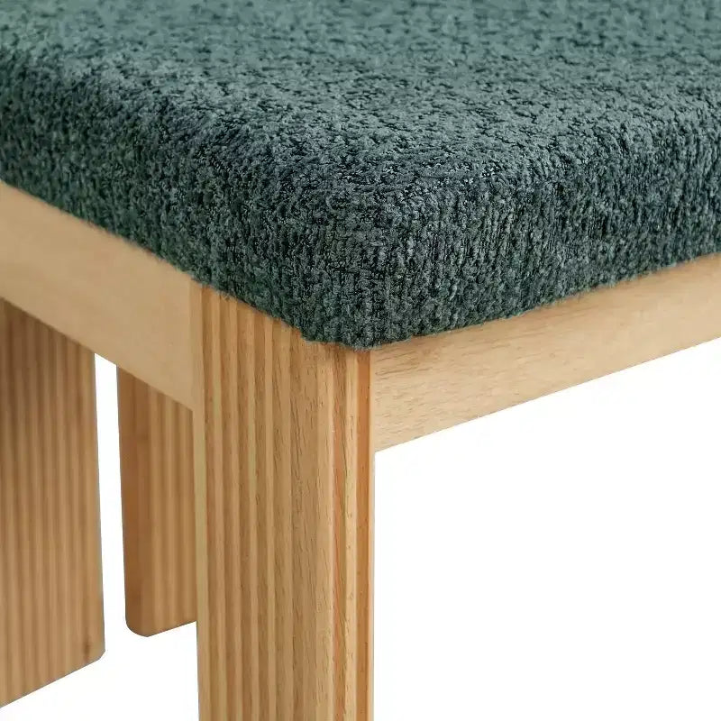 Chaise de salle à manger capitonnée moderne ornée de bois d'hévéa