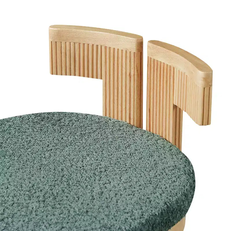 Chaise de salle à manger capitonnée moderne ornée de bois d'hévéa