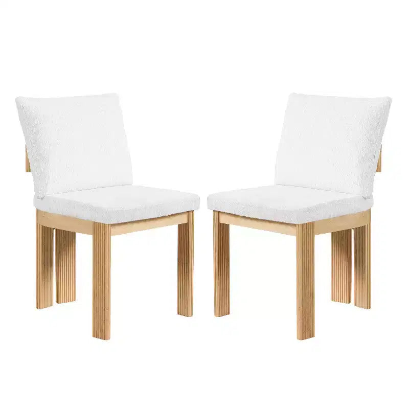 Chaise de salle à manger capitonnée moderne ornée de bois d'hévéa