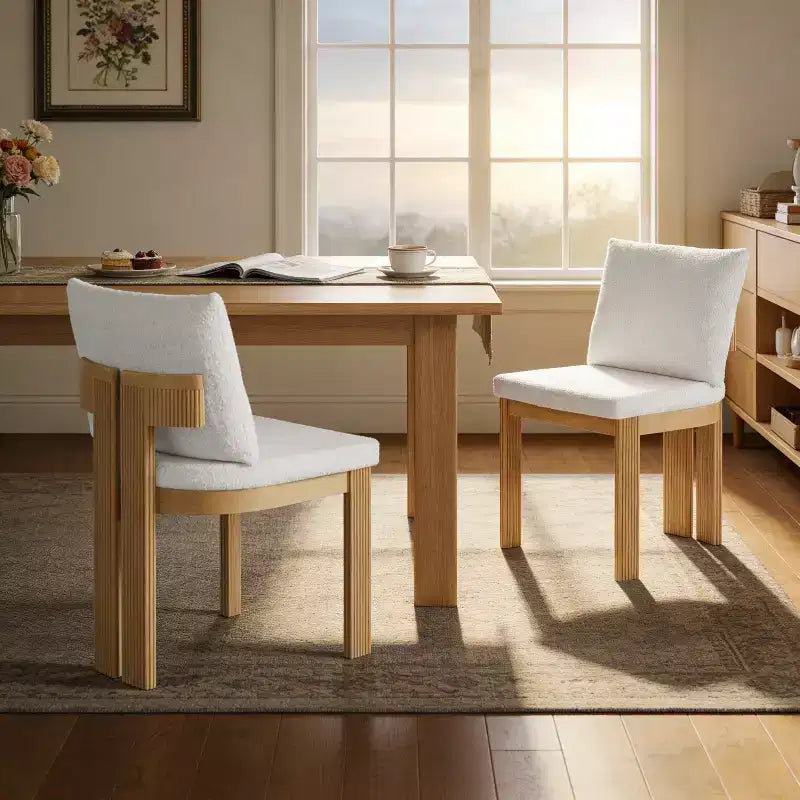 Christopher Knight Home Eunseo Modern Rubberwood Boucle Upholstered Dining Chair (Set of 2)