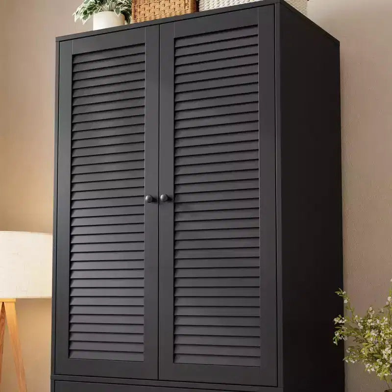 Armoire avec tiroirs, armoire de rangement double porte pour chambre à coucher