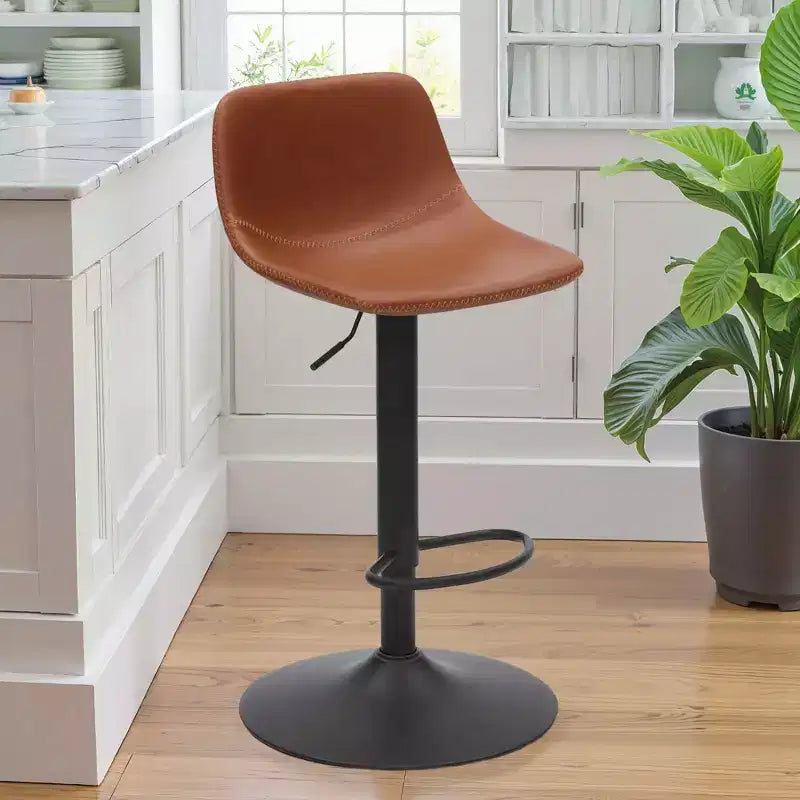 Tabourets de Bar Pivotants Réglables, Tabourets de Bar Industriels en Cuir PU Style Médiéval, Convient pour les Îlots de Cuisine.