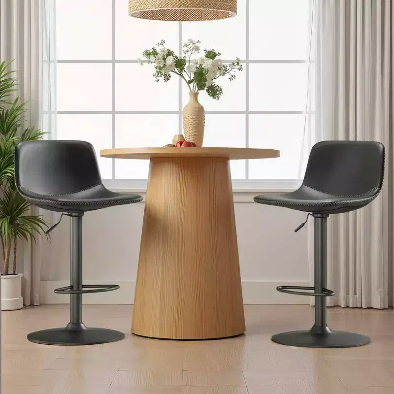 Tabourets de Bar Pivotants Réglables, Tabourets de Bar Industriels en Cuir PU Style Médiéval, Convient pour les Îlots de Cuisine.