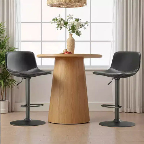 Tabourets de Bar Pivotants Réglables, Tabourets de Bar Industriels en Cuir PU Style Médiéval, Convient pour les Îlots de Cuisine.