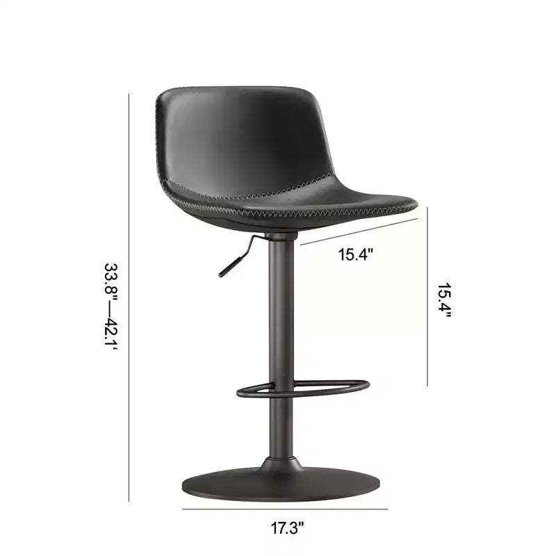 Tabourets de Bar Pivotants Réglables, Tabourets de Bar Industriels en Cuir PU Style Médiéval, Convient pour les Îlots de Cuisine.