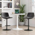 MAYEERTY Set of 2 Adjustable Swivel Bar Stools, Mid-Century PU Leather Industrial Counter Height Chairs for Kitchen Island
