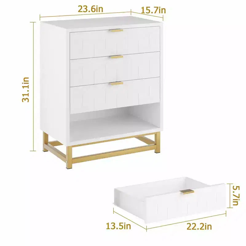 Commode de chambre, commode en bois rose à 4 tiroirs avec poignées, rangement moderne pour couloir et entrée