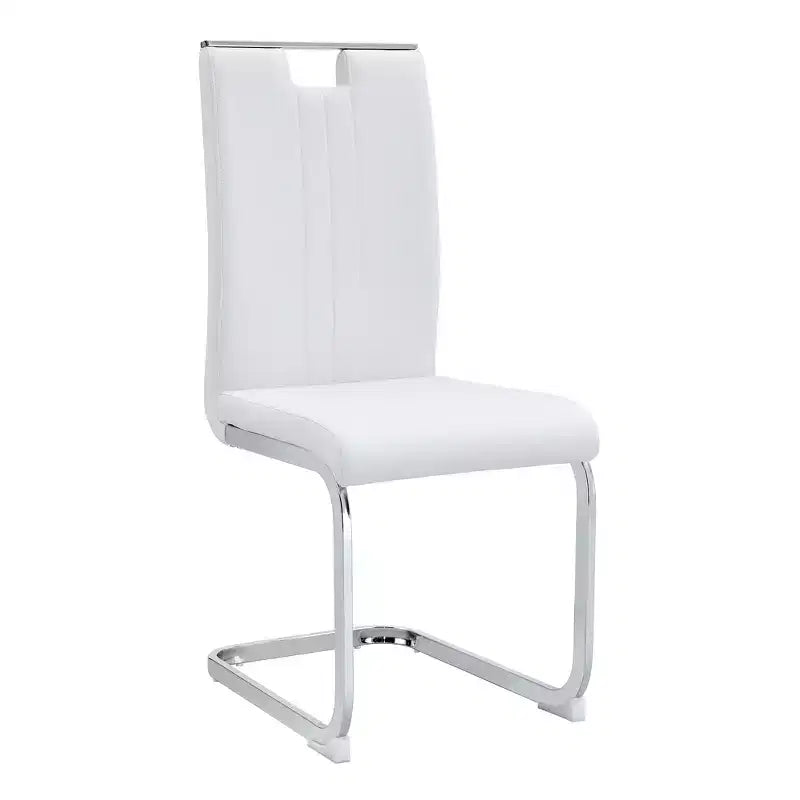 Chaise de salle à manger en similicuir en forme d'arc, dotée d'un dossier ergonomique et mesurant 40 x 52 x 99 cm.