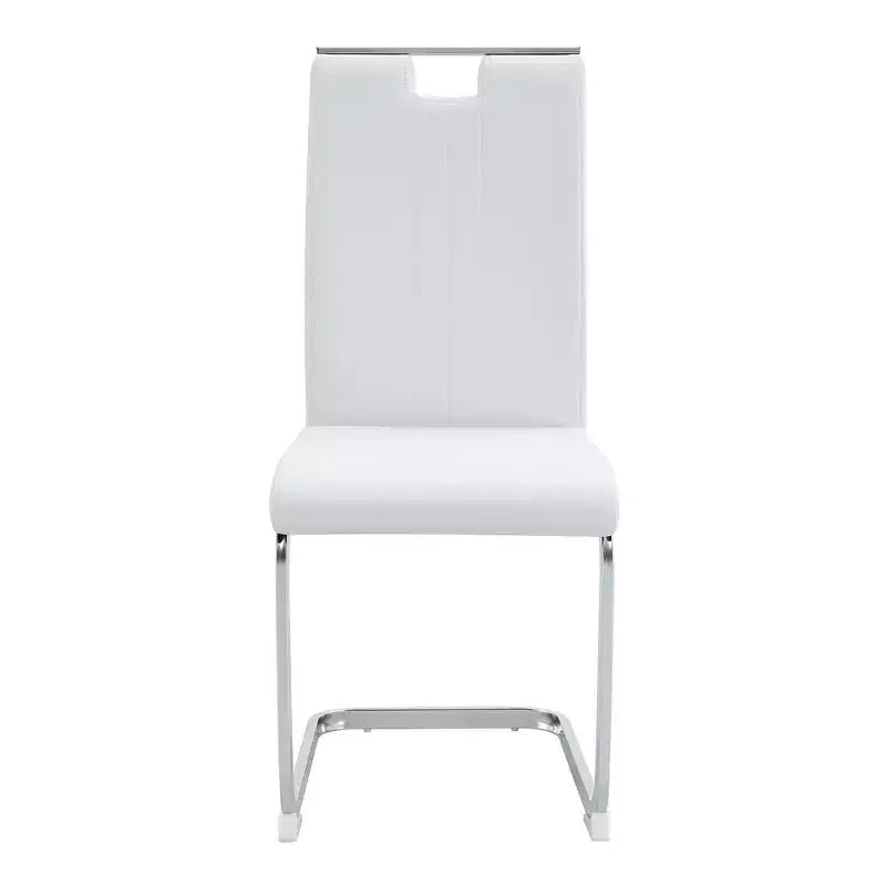 Chaise de salle à manger en similicuir en forme d'arc, dotée d'un dossier ergonomique et mesurant 40 x 52 x 99 cm.