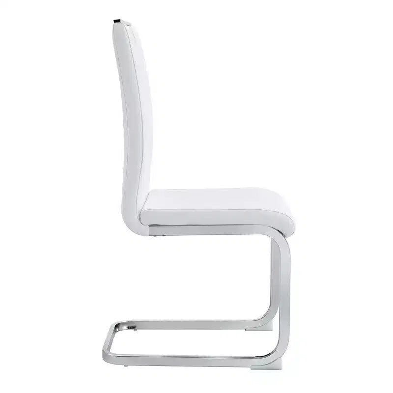 Chaise de salle à manger en similicuir en forme d'arc, dotée d'un dossier ergonomique et mesurant 40 x 52 x 99 cm.