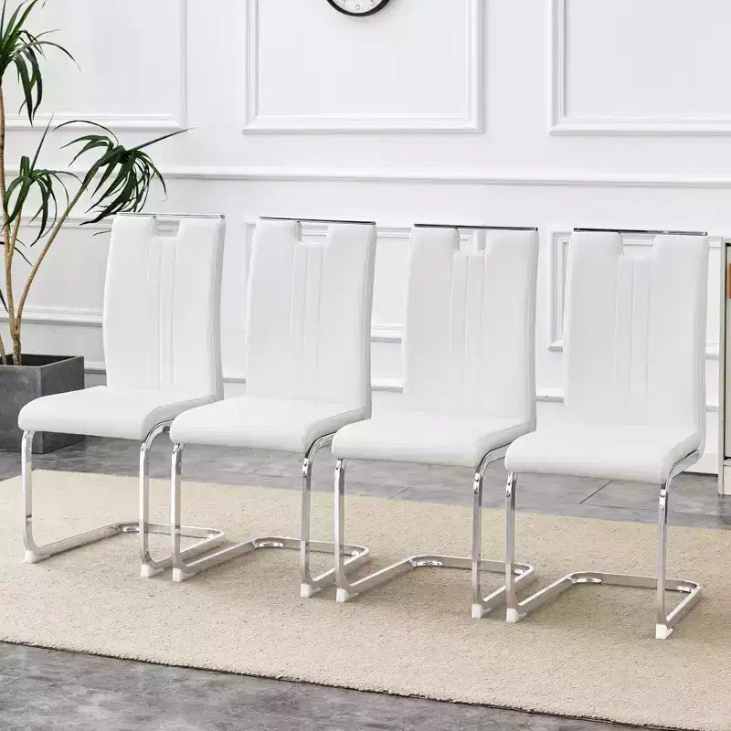 Chaise de salle à manger en similicuir en forme d'arc, dotée d'un dossier ergonomique et mesurant 40 x 52 x 99 cm.