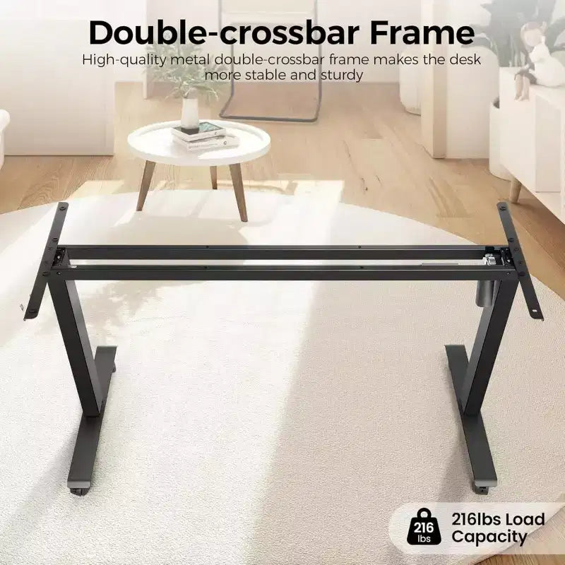 Bureau d'ordinateur électrique réglable en hauteur 70 x 27 avec préréglages de mémoire | Crochet gratuit | Roues verrouillables | Tapis de souris pour le jeu/le travail