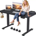 HOMDOX Elec.-Standing-Computer Desk Heigt-Adustable 70 x 27 w/Memory Presets|Free Hook|Lockable Wheels|Mouse Pad for Gaming/Working