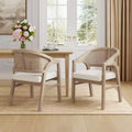 Christopher Knight Home Samson Rubberwood Upholstered Dining Chair with Cane Designed Curved Back (Set of 2)