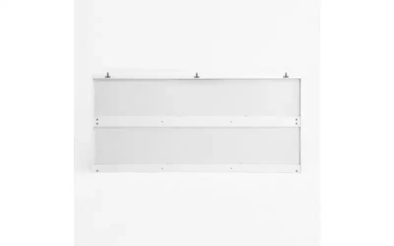 Commode moderne spacieuse sans poignée à neuf tiroirs de 160 cm ; meuble de rangement en bois, convient pour le salon ou la chambre à coucher, blanc