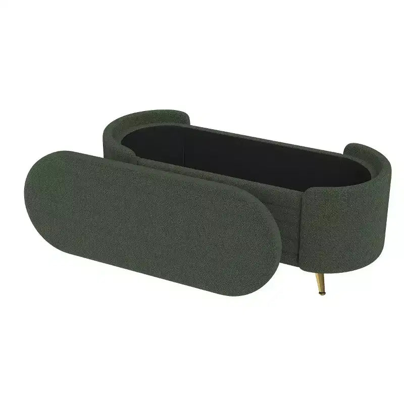 Banc de rangement au pied du lit, banc de rangement d'entrée ovale