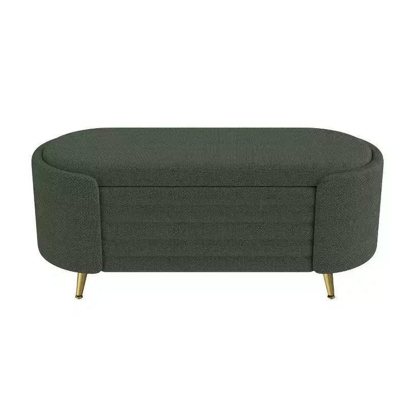 Banc de rangement au pied du lit, banc de rangement d'entrée ovale