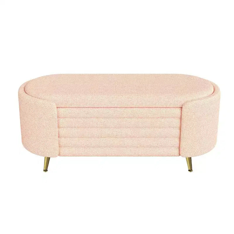 Banc de rangement au pied du lit, banc de rangement d'entrée ovale