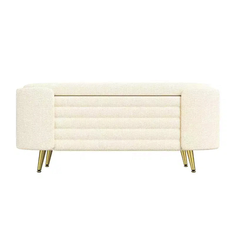 Banc de rangement au pied du lit, banc de rangement d'entrée ovale