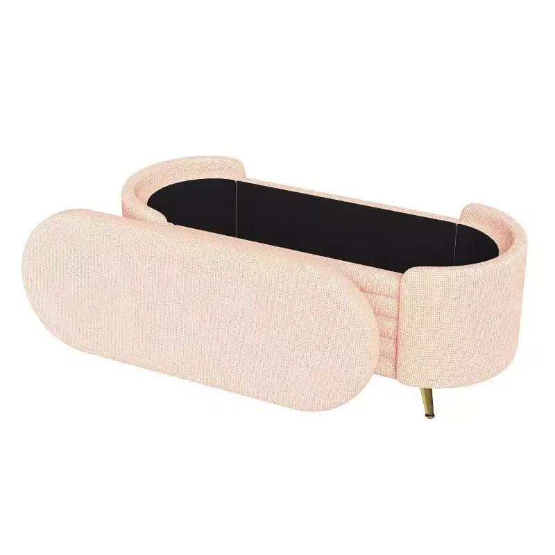 Banc de rangement au pied du lit, banc de rangement d'entrée ovale