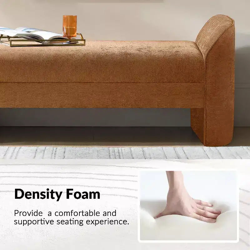 Banc moderne avec tissu chenille