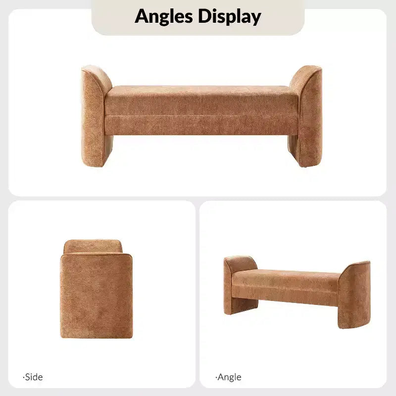 Banc moderne avec tissu chenille